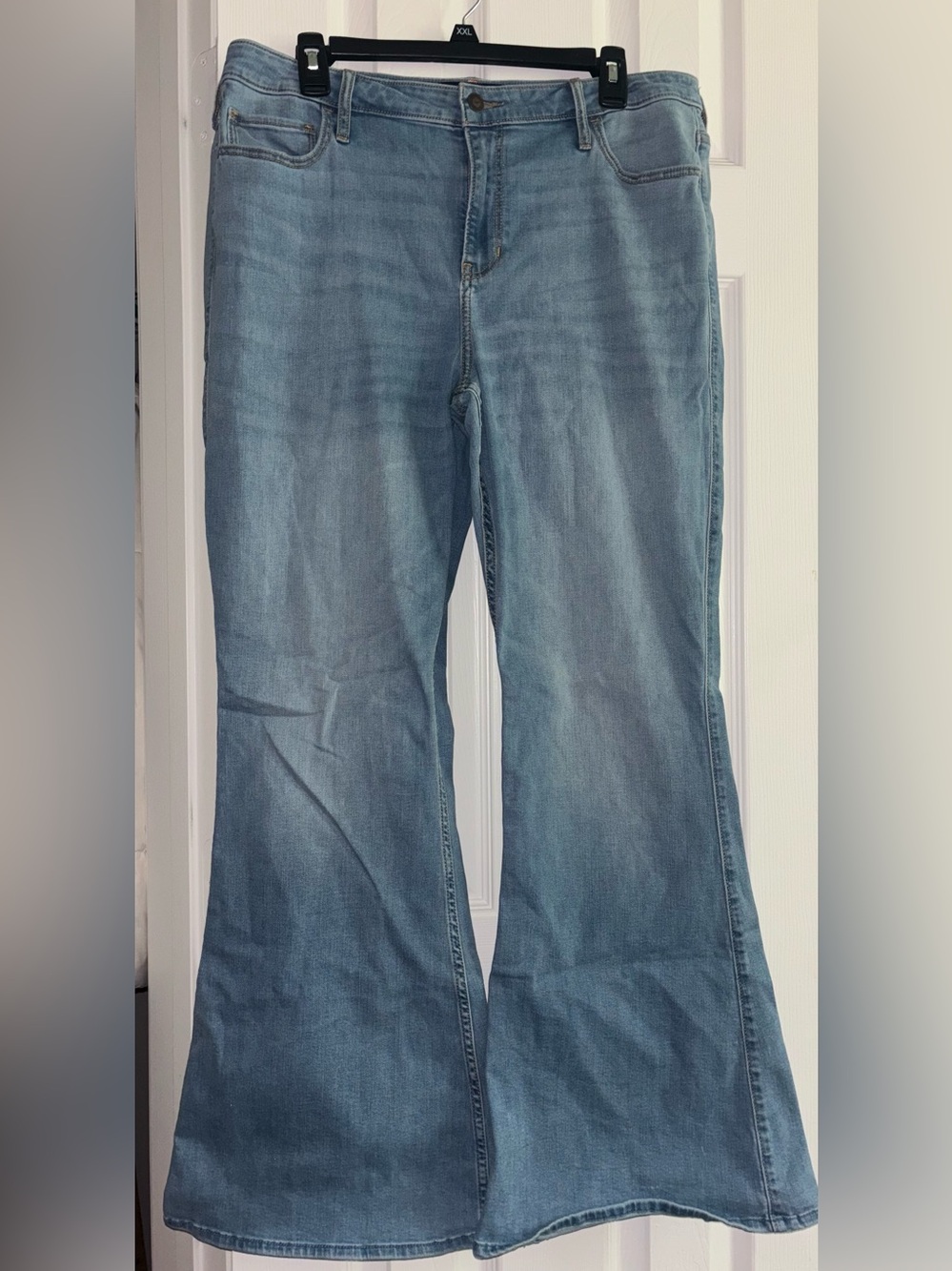Hollister High Rise Vintage Flare Jeans Light Wash Classic Stretch 17R W33 L32